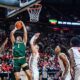 Colorado State men's basketball player Joel Scott shoots during a Mountain West semifinal game against New Mexico on Friday, March 15, 2024.