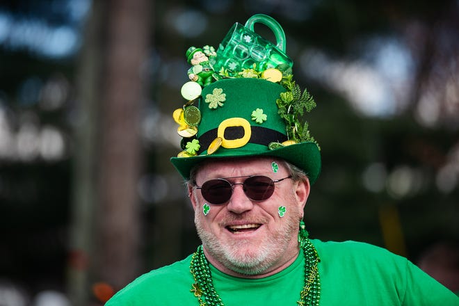 John Hoitsman Jr of Fairlawn, NJ stands for a portrait in his festive outfit during the 60th annual Rockland County St. Patrick's Day Parade in Pearl River, NY on Sunday, March 17, 2024. KELLY MARSH/FOR THE JOURNAL NEWS