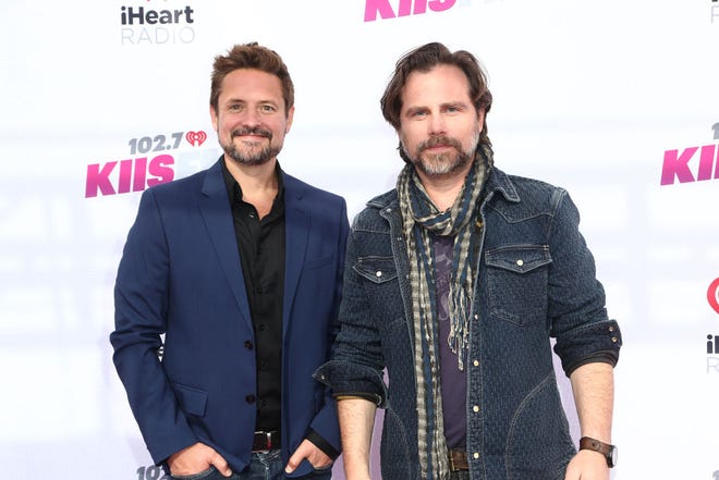 Will Friedle and Rider Strong attend the 2022 iHeartRadio Wango Tango at Dignity Health Sports Park on June 04, 2022 in Carson, California.