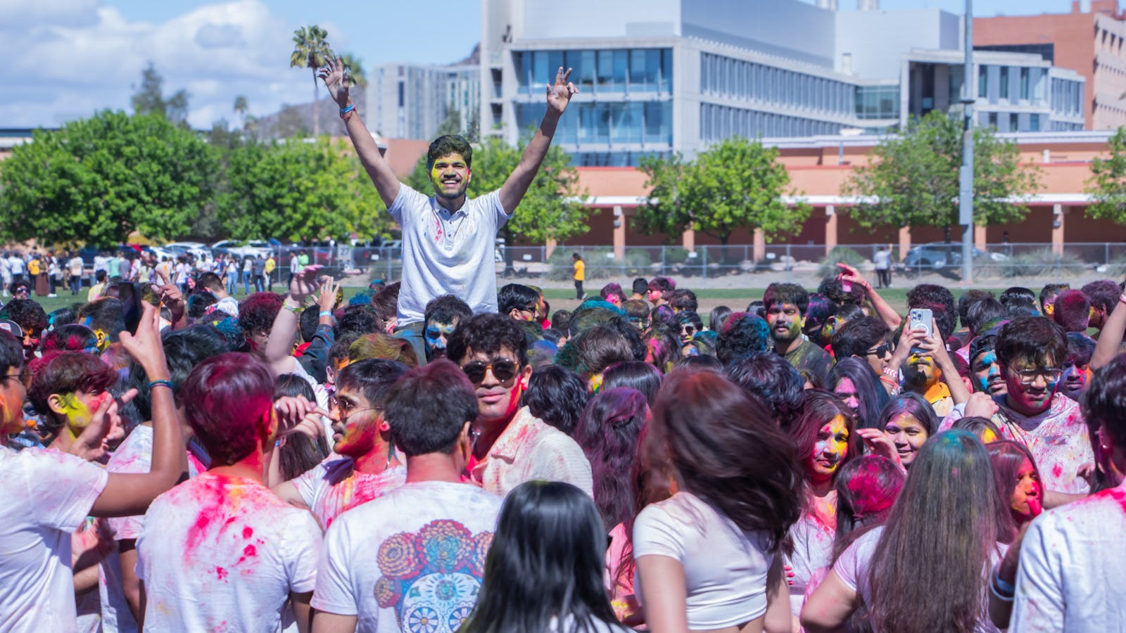 Video: ASU students come together, celebrate Holi