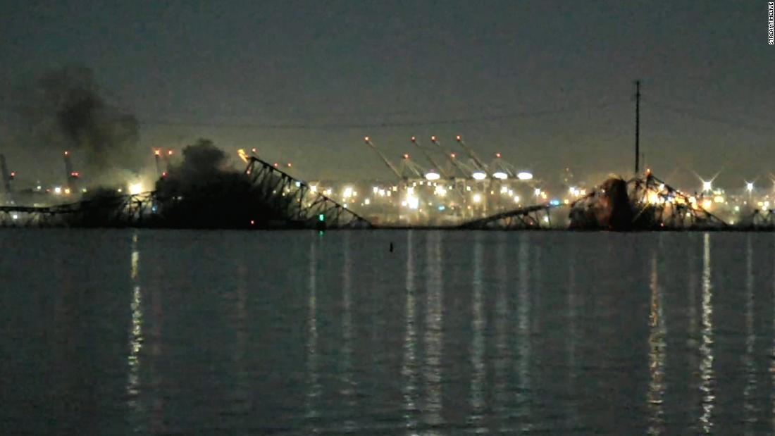 Baltimore Key bridge collapses after ship collision