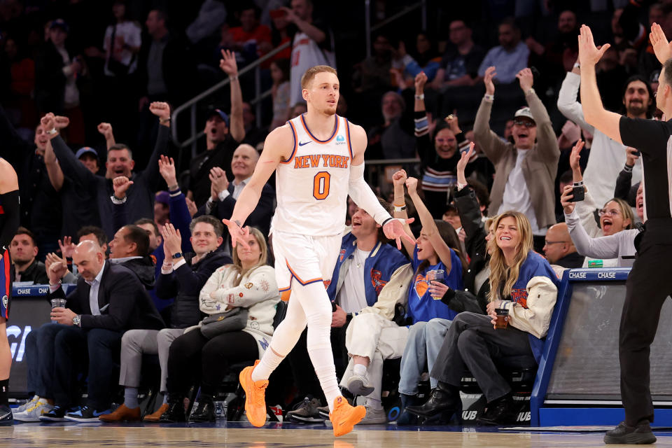 Donte DiVincenzo is in the Knicks record book. (Brad Penner/Reuters)