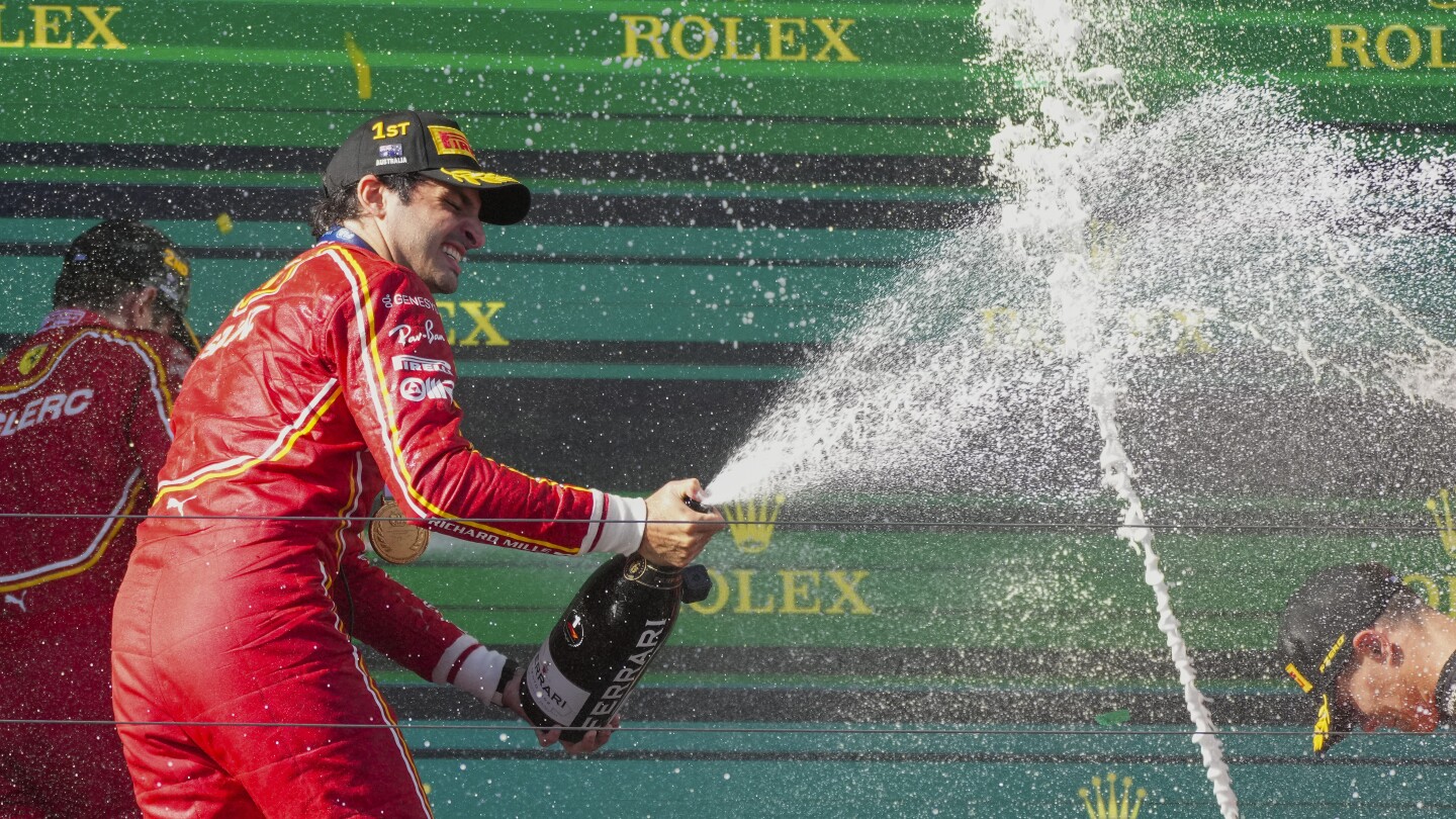 F1 Australian GP: Carlos Sainz wins after Verstappen retires early