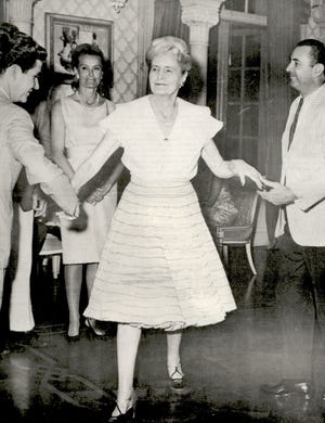 Marjorie Merriweather Post square dancing at Mar-a-Lago in the 1970s