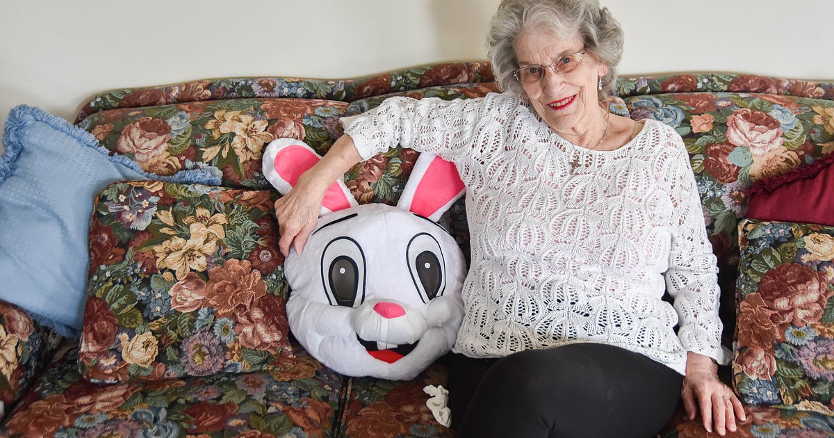 Rose Nelson hops into 90th birthday in Easter Bunny costume