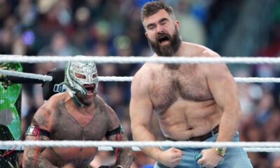 WrestleMania 40 results, highlights: Eagles stars Jason Kelce, Lane Johnson make surprise save of Rey Mysterio