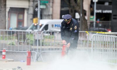 Man sets himself on fire outside courthouse where Trump is on trial