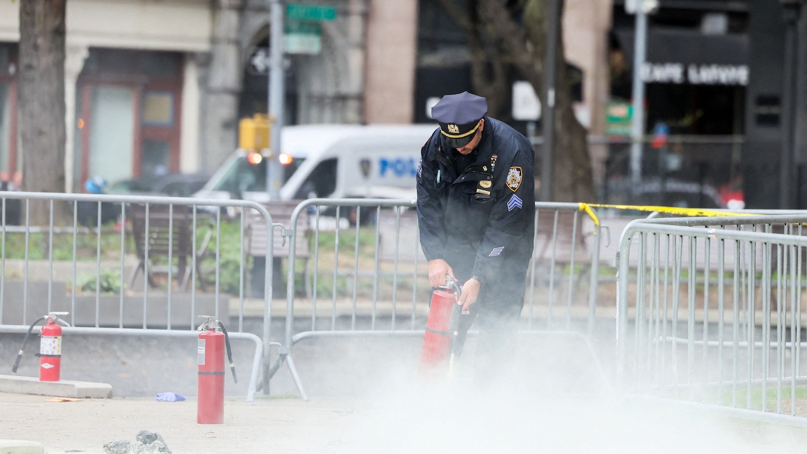 Man sets himself on fire outside courthouse where Trump is on trial
