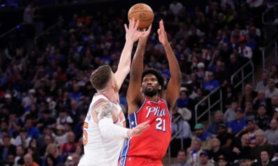 76ers game score: Knicks beat Sixers 111-104 in Game 1 of playoffs. Brunson and Hart score 22 points and backups star