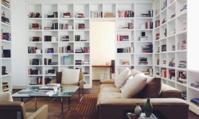 Book shelfs, Sofa, Table