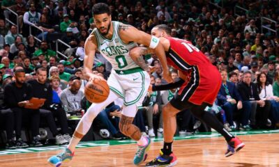 Jayson Tatum sparks Celtics to win over Heat, downplays fall