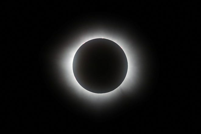 A total solar eclipse is seen from Mazatlan, Mexico, on April 8, 2024.