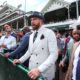 Travis Kelce Looks Dapper at 150th Annual Kentucky Derby Races in White Suit and Coordinating Fedora