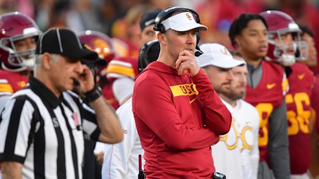 Lincoln Riley USC Trojans College Football Analyst Big Ten Conference Buyout Caleb Williams 2026 Recruiting Cycle 