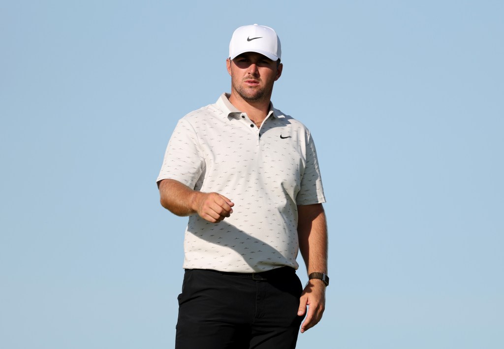 Chris Gotterup of the United States reacts on the 17th hole during Day Three of The 153rd Open Championship.