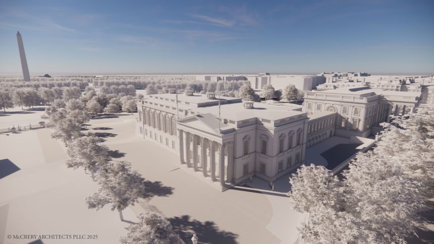 A rendering of the White House State Ballroom.