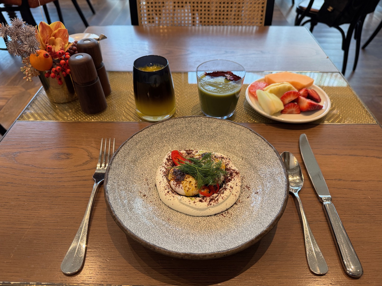 a plate of food on a table