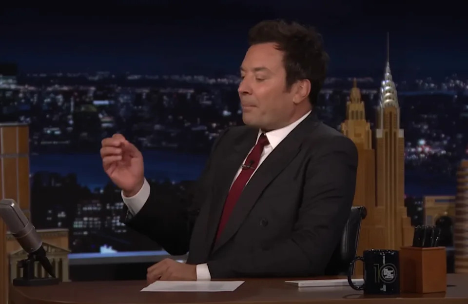 Jimmy speaking on his talk show