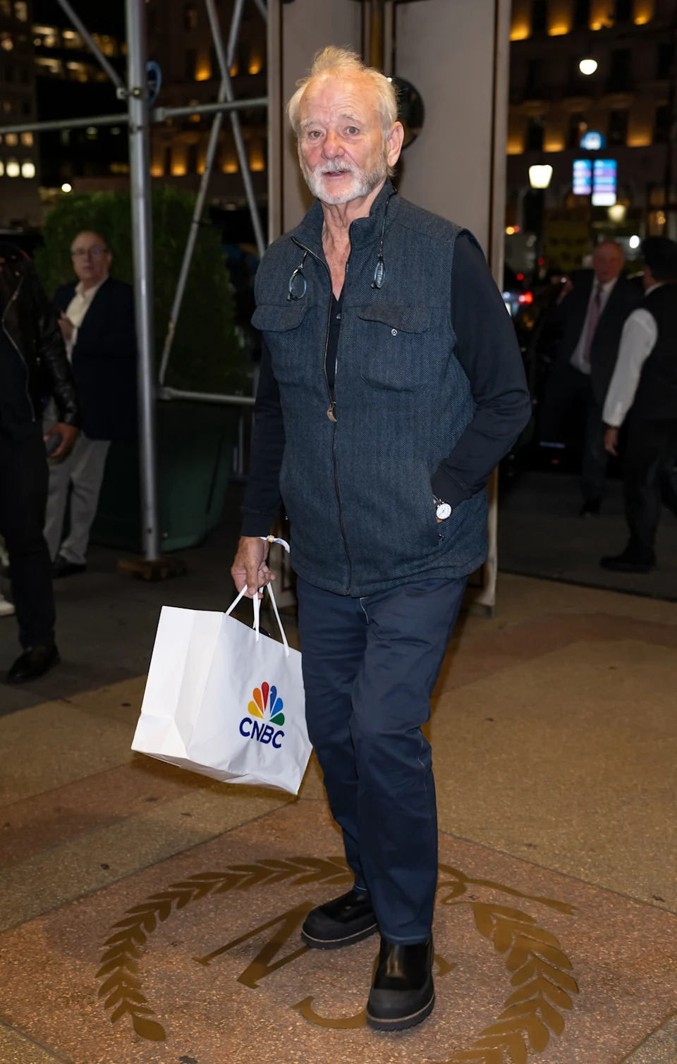 The “Ghostbusters” actor returned Reynolds’ calls as he and Lively were heading into an event. GC Images