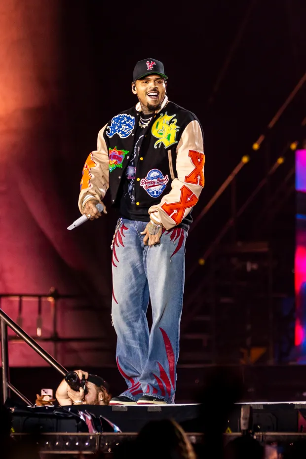 Chris Brown performs during his “Breezy Bowl XX” tour in...