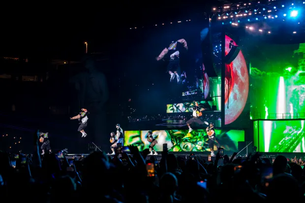 Chris Brown performs during his “Breezy Bowl XX” tour in...